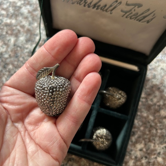 Marshall Field’s Silver Fruit Dining Serving Labels Name Plates - Picture 5 of 11